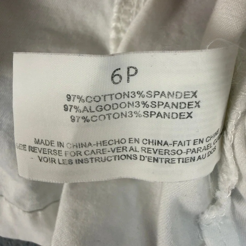 Pappagallo‎ Denim Jacket Utility Shacket Button Up Petite 6P White Flap Pockets